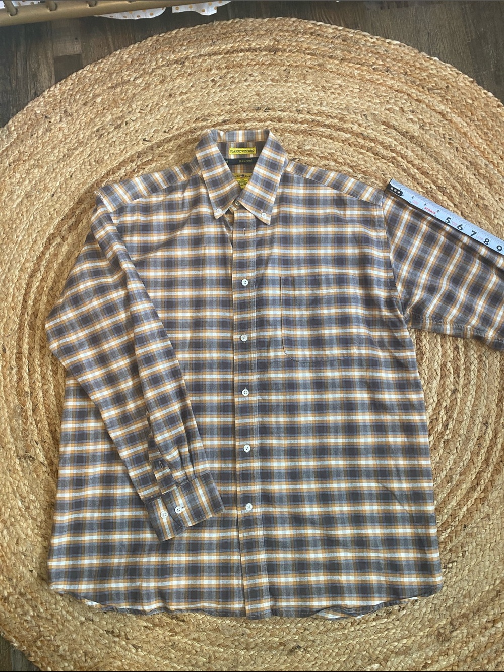 Duck Head Plaid Button-Down Shirt in Brown and Blue